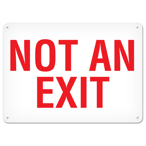 NOT AN EXIT Egress Marking Safety Sign (10 in X 14 in) | Incom Signs | All Safety
