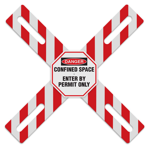 Confined Space OSHA DANGER X-Barrier (6 in x 42 in) | Incom Signs | All Safety