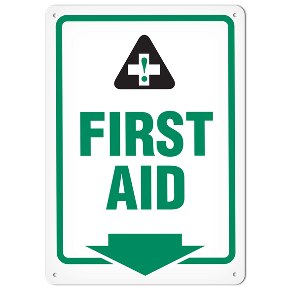 FIRST AID First Aid Equipment Marking Safety Sign (10 in X 14 in) | Incom Signs | All Safety