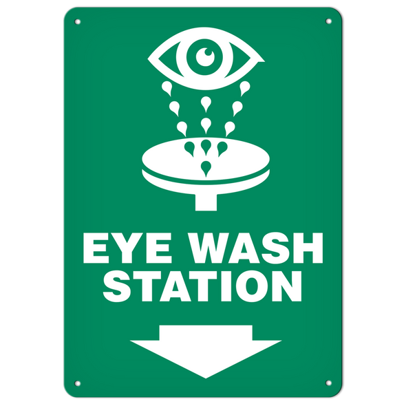 EYE WASH First Aid Equipment Marking Safety Sign (10 in X 14 in) | Incom Signs | All Safety