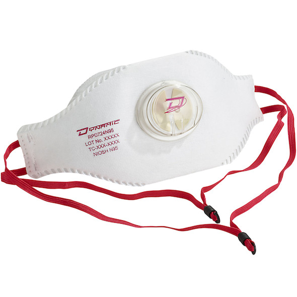 N95 Flatfold Disposable Respirator with Exhale Butterfly Valve - (Pack of 8) | Dynamic Safety | All Safety