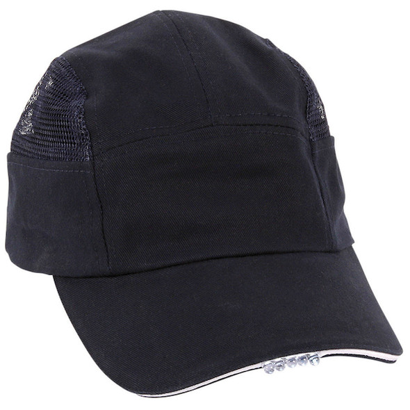 Baseball Style Bump Cap with Protective Liner and Adjustable Back, Integrated LED Light (Pack of 16) | Dynamic Safety | All Safety