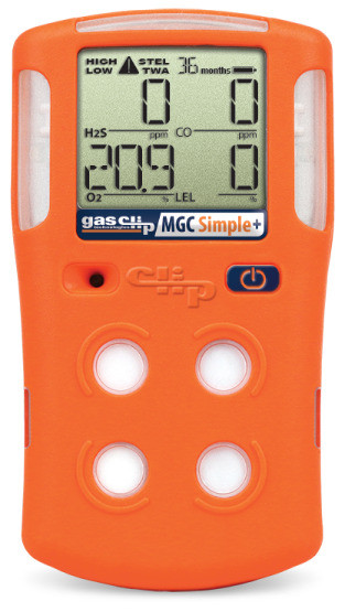 GasClip Simple Plus, Multi-Gas Portable Gas Detector, 3-year Disposable (O2,LEL,H2S,CO) | All Safety