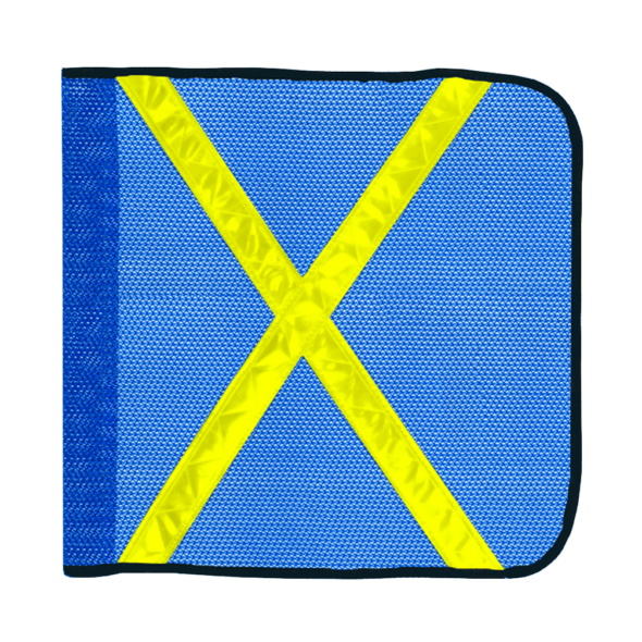 Heavy Duty Blue Mesh Safety Flag (Yellow X) | Driver Industrial Safety | All Safety