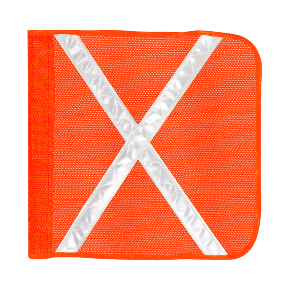 Heavy Duty Orange Mesh Safety Flag (White X) | Driver Industrial Safety | All Safety