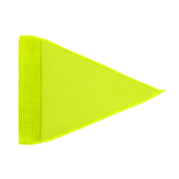 Heavy Duty Fluorescent Yellow Mesh Pennant Safety Flag - 12"x9" | Driver Industrial Safety