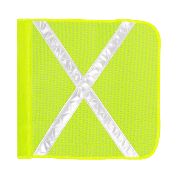 Heavy Duty Fluorescent Yellow Mesh Safety Flag (White X) | Driver Industrial Safety | All Safety