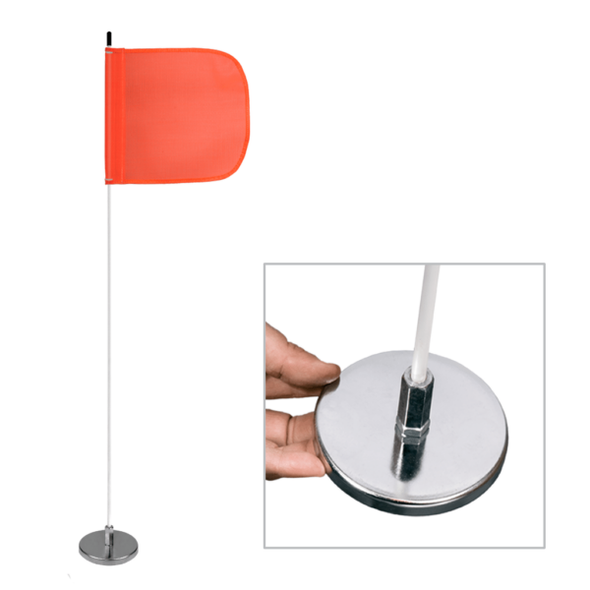 Light Duty Whip with 11.5"x11.5" Orange Mesh Flag and a Magnetic Mounting Base | Driver Industrial Safety | All Safety