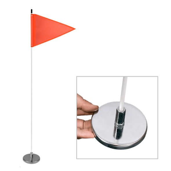 Light Duty Whip with 12"x9" Orange Pennant Flag and a Magnetic Mounting Base | Driver Industrial Safety | All Safety