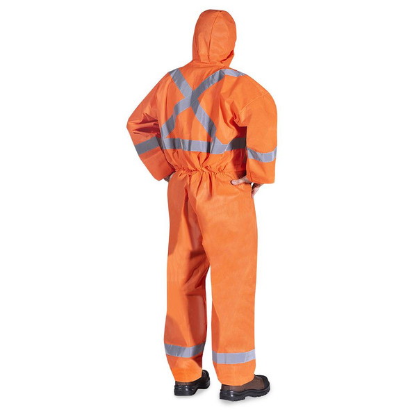 Hi-Vis SMS Disposable Coveralls with Reflective Tape | Pioneer 2077 | All Safety
