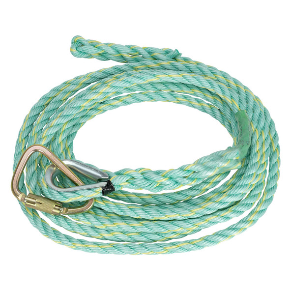 Vertical Lifeline - Carabiner & Back Splice - 200' (61 m), VL-1115-200 | Pioneer VL-1115-200,150,100,75,50,25