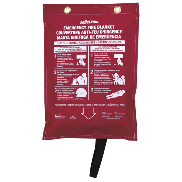 100% Fibreglass High-Temp Emergency Fire Blanket S97450 100% Fibreglass High-Temp Emergency Fire Blanket S97450