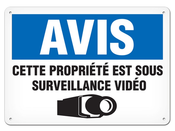 OSHA Safety Sign | Avis Propriete Surveillance Video | INCOM SSF4029