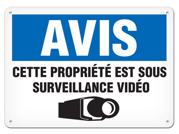 OSHA Safety Sign | Avis Propriete Surveillance Video | INCOM SSF4029