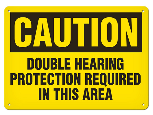 OSHA Safety Sign | Caution Double Hearing | INCOM SS2061V, SS2061A, SS2061P
