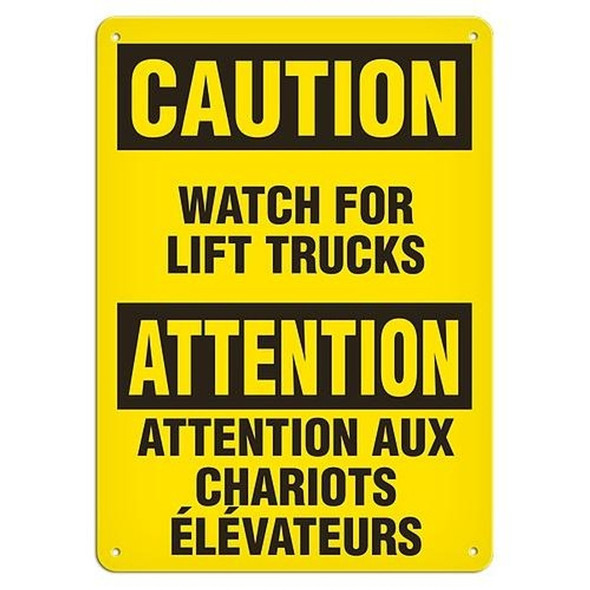 OSHA Safety Sign | Caution E/F Lift Trk | INCOM SS6007