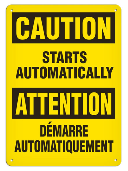 OSHA Safety Sign | Caution E/F Start | INCOM SS6013