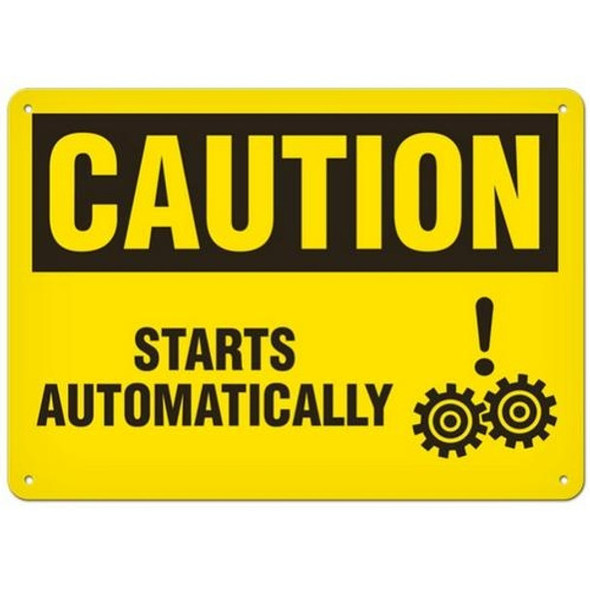 OSHA Safety Sign | Caution Starts Auto | INCOM SS2007
