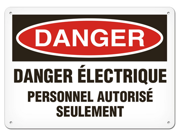 OSHA Safety Sign | Danger Danger Electrique Personnel | INCOM SSF1032