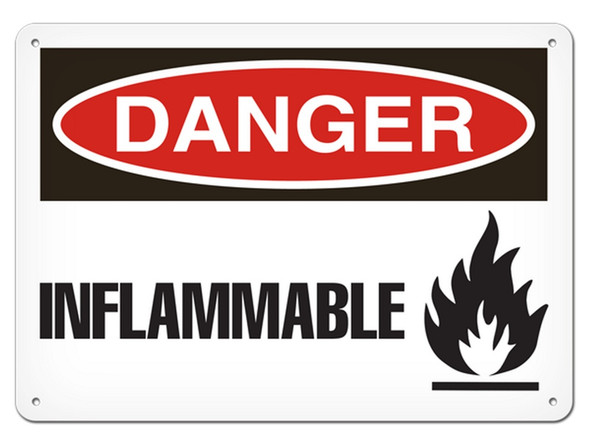 OSHA Safety Sign | Danger Inflammable | INCOM SSF1026V, SSF1026A, SSF1026P, SCF1026V, SCF1026A, SCF1026P, SAF1026V, SAF1026P