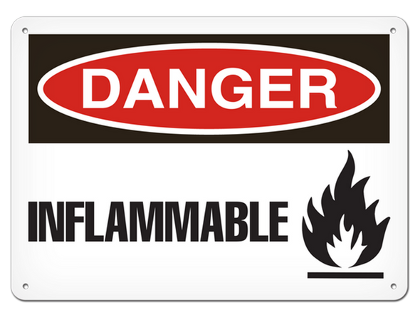 OSHA Safety Sign | Danger Inflammable | INCOM SSF1026V, SSF1026A, SSF1026P, SCF1026V, SCF1026A, SCF1026P, SAF1026V, SAF1026P