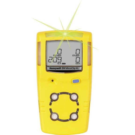 Gas Alert Micro Clip XL H2S, LEL, O2, CO Yellow | BW | Honeywell | All Safety