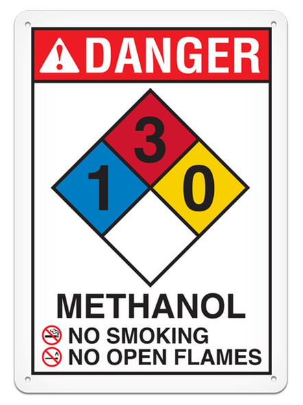 OSHA Safety Sign | NFPA Methanol Sign | INCOM SS4504V, SS4504A, SS4504P, SC4504V, SC4504A, SC4504P, SA4504V, SA4504P
