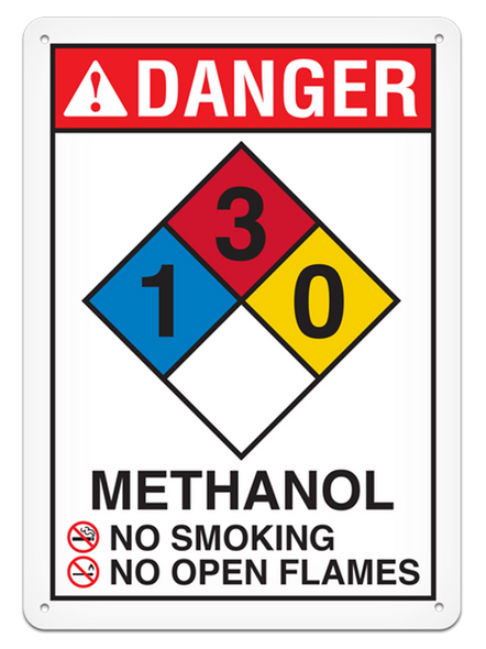 OSHA Safety Sign | NFPA Methanol Sign | INCOM SS4504V, SS4504A, SS4504P, SC4504V, SC4504A, SC4504P, SA4504V, SA4504P