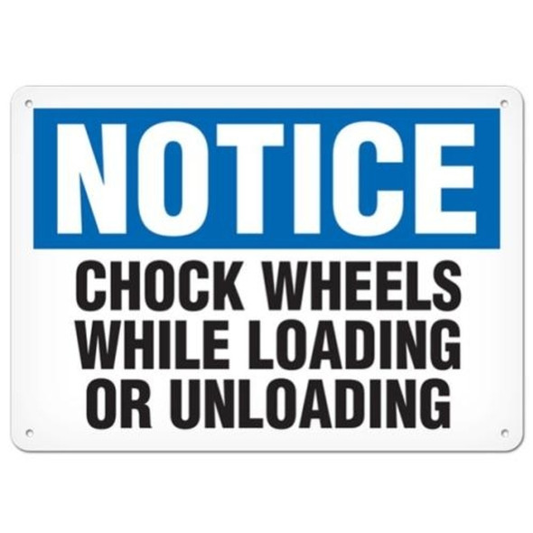 OSHA Safety Sign | Notice Chock Wheels | INCOM SS4035V, SS4035A, SS4035P, SC4035V, SC4035A, SC4035P, SA4035V, SA4035P