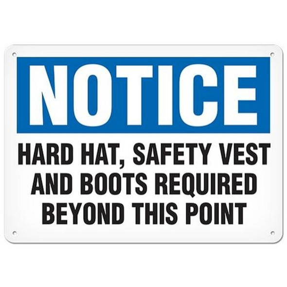 Notice Hard Hat, Safety Vest And Boots Required Beyond This Point | Incom Signs | All Safety