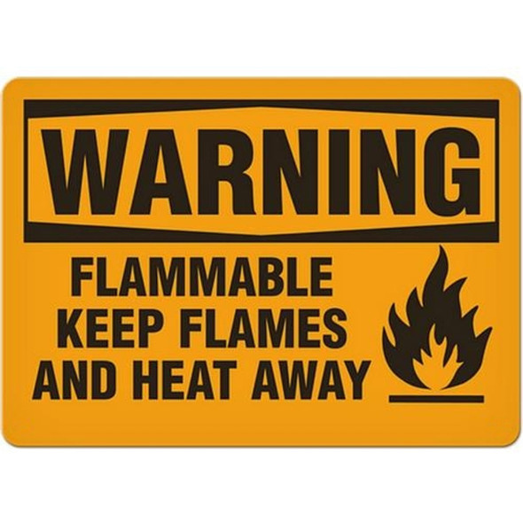 OSHA Safety Sign | Warning Flammable Keep Flames And Heat Away | Incom Signs | All Safety