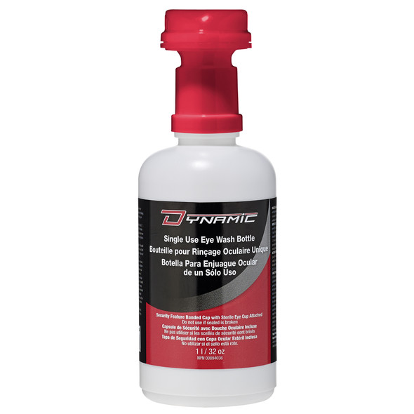 Isotonic Solution Sterile 32 oz/1L in bottle with Eye Cup attach (one time use)  FAEW032SU   Safety Supplies Canada