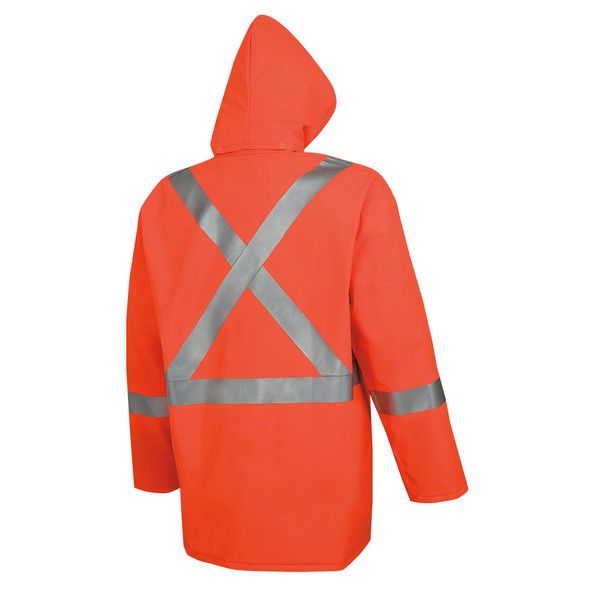 Hi-Viz PVC/Polyester/PVC FR Rain Jacket | Pioneer 576J