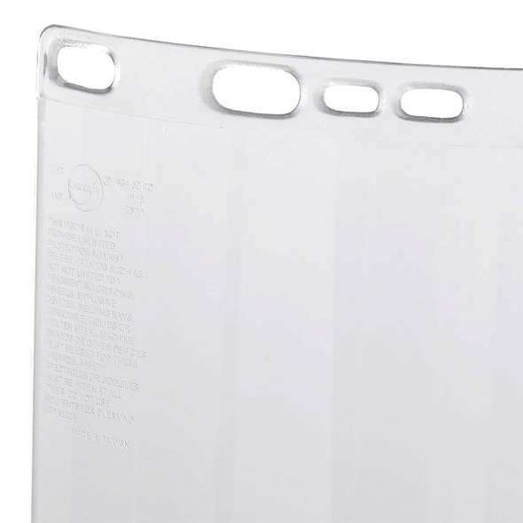 F20 PC Face Shield Visor Mold Clear 8"x15.5"x0.060" Bnd Shp B | Jackson Safety 29087