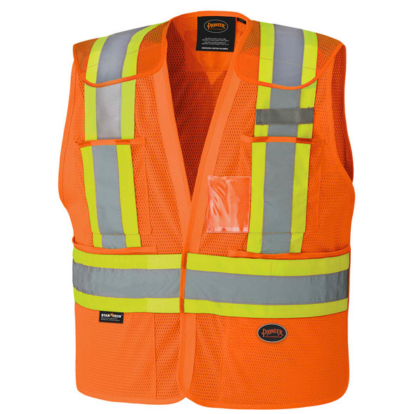 Hi-Vis Polyester Mesh Tear-Away Safety Vest | Pioneer 6932/6933/6933BK | All Safety