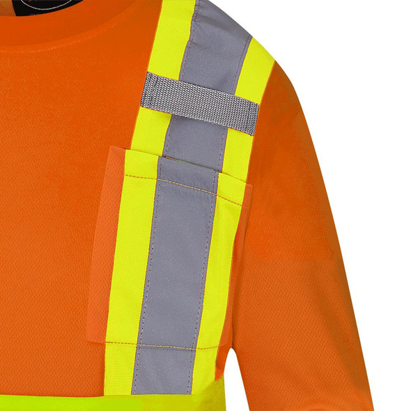 Hi-Viz Polyester Bird's Eye Women's Safety Long-Sleeve T-shirt | Pioneer 6968/6969 | All Safety