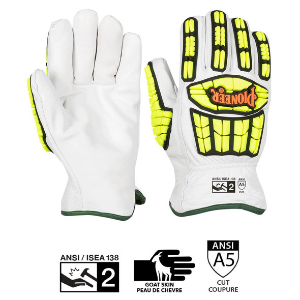 Goatskin Driver's TPR Impact-Resistant Glove | Cut Level A5 | Pioneer 5386 | All Safety
