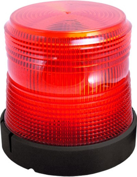 Red Medium Profile Fleet LED Beacon Permanent Mount - Lens: Red - Y Base 201Z-12V-R   