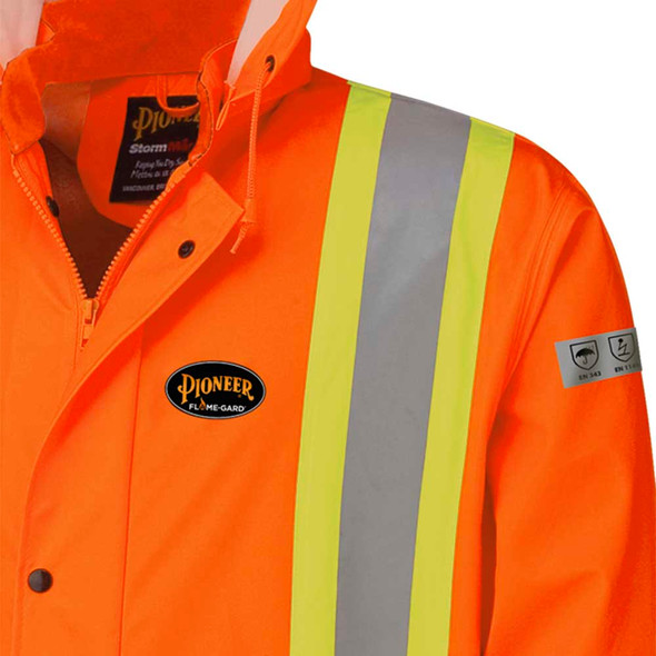 FR Hi-Vis 4-Way Stretch Waterproof Rain Jacket | Pioneer 5892/5894/5894BK