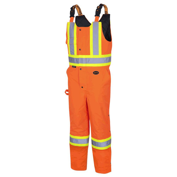 Waterproof Quilted Safety Bib Overall - Hi-Viz Orange | Pioneer 5040 Waterproof Quilted Safety Bib Overall - Hi-Viz Orange | Pioneer 5040