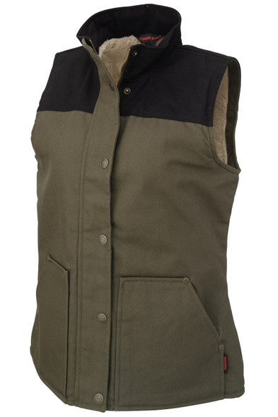 Women's Duck Sherpa Lined Vest | Tough Duck | All Safety