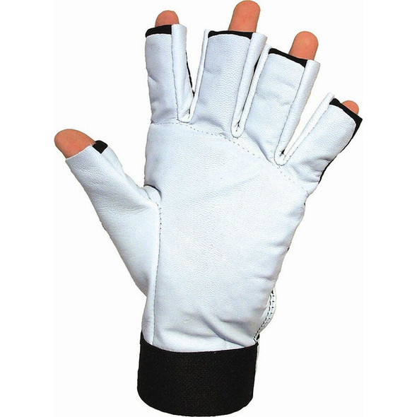 IMPACTO Anti-Vibration Air Glove with Soft Pearl Leather Palm - 3/4 Finger Style BG402