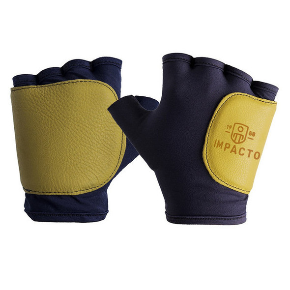 Anti-Impact Nylon Glove with Grain Leather Cover - Fingerless Style | Impacto | All Safety