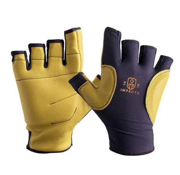 Anti-Impact Glove with Grain Leather Cover - 3/4 Finger Style | Impacto | All Safety