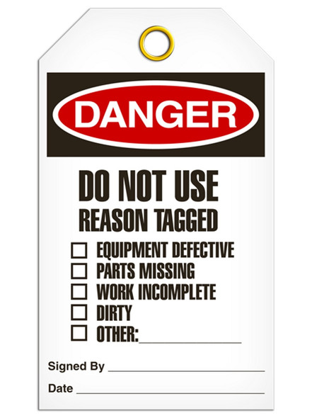 Danger - Do Not Use Reason Tagged | Pack of 25 | Incom Signs | All Safety