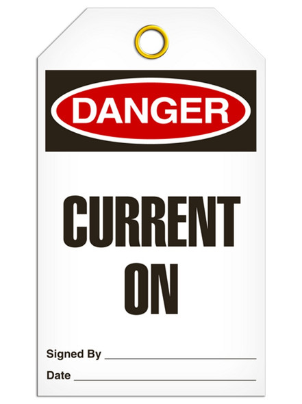 Danger - Current On | Pack of 25 | Incom Signs | All Safety