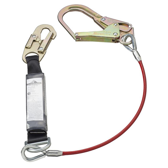 Shock Absorbing Lanyard - SP - Single Leg - Galvanized Cable - Snap & Form Hooks - 110 - 220 Lb Capacity SA-5502