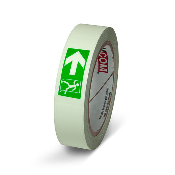 1" x 30' Glow-In-The-Dark Exit Tape | Pack of 12 | INCOM GT130EX