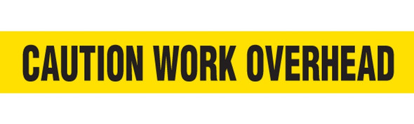 CAUTION WORK OVERHEAD Barricade Tape | Contractor (2.0 MIL) | Incom Signs | All Safety