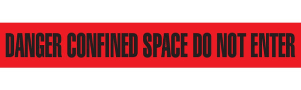 DANGER CONFINED SPACE DO NOT ENTER Barricade Tape | Pack of 12 | Contractor (2.0 MIL) | INCOM BT1066